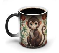 VFMNT Tazza da caffè termocromica in stile cinese con scimmia, divertente tazza con scolorimento, tazza magica che cambia colore, idea regalo per ufficio, migliore amico, Natale