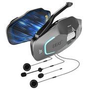 vFound X10 Sistema Bluetooth per Caschi Motociclistici con Intercom,Mesh 4.0 + Intercom di Gruppo 5G,Condivisione Musicale e Impermeabilità IP67 per Chat di Gruppo fino a 10 Centauri (Argento)