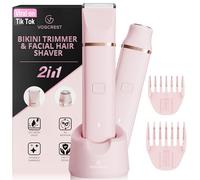 VG VOGCREST Rasoio elettrico per bikini: ricaricabile per rimuovere i peli del corpo, da donna, indolore, per braccia, ascelle, gambe, peli pubici (rosa)