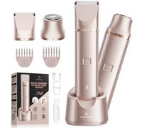 VG VOGCREST Rasoio per bikini da donna: rasoio per il corpo 2 in 1 ricaricabile, indolore, portatile, adatto ai viaggi, per ascelle, gambe, braccia (oro champagne)
