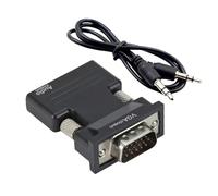 VGA Male To Female Adapter - HD Pictures, Metal Plated Connector Display Converter, 0,5 m Copper Core Wire Monitor Splitters, Included 3,5 mm Audio Jack Cable Plugs - For Desktop Laptop Projectors