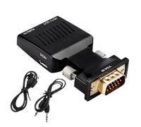 Vga to HD Adapter, 1080p Vga Source, 3,5 mm Audio Interface, Built-in Display Converter, Compact High Speed Connector for Offices Presentation and Home Use, Black