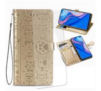 VGANA Custodia Compatibile per Xiaomi Poco F8 Pro, Serie di Cani e Gatti Cover a Premio Portafoglio in Pelle. Oro