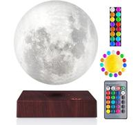 VGAzer Lampada a forma di luna galleggiante, lampada a forma di luna magnetica, 16 colori, 15 cm, luce notturna 3D rotante con decorazione per la stanza, regalo di compleanno e Natale per bambini (16