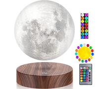 VGAzer Lampada a forma di luna levitante, galleggiante e rotante 3D, 16 colori, modello a levitazione magnetica, luci notturne decorative, regali per festival, vacanze, compleanni per familiari e