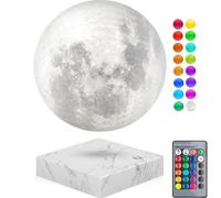 VGAzer Luna lampada 3D Stampa Magnetica Fluttuante Luce di Luna Lampade Rotanti Fluttuanti Lampada Luna per Casa, Ufficio Decor (Quadrato Marmo)