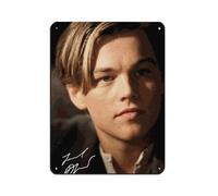 VGDFH Poster in metallo retrò autografato dal film Titanic Love Leonardo DiCaprio, arte chic, retrò, pittura in ferro, decorazione da parete, per bar, grotte, bar, famiglie, garage, 30 x 40 cm