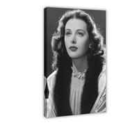 VGDFH Poster su tela con cornice dell'attore Hedy Lamarr, 50 x 75 cm
