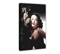 VGDFH Poster su tela con cornice dell'attore Hedy Lamarr, 50 x 75 cm