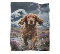 VGDKAOBM English Cocker Spaniel Coperta Peluche 3D Stampata | Morbida Sfocata | Divano/Letto | Bambini/Ragazzi/Adulti 50x60inch(127x152cm)