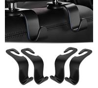 VGE Ganci per Sedile Auto, 4PCS Gancio Porta Oggetti, Gadget Car Utili, Ganci Posteriori per Borse, Regalo Utile per ViaggioOmbrelli, Shopping, Viaggio, Accessori Auto-Interni per Macchina, SUV, Nero
