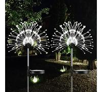 VGE Luci solari da giardino per esterni, confezione da 2 luci a 150 LED a energia solare, impermeabili, con 2 modalità di illuminazione, scintillanti e costanti, per decorazione di vialetti e verande,