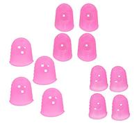 VGEBY 12 Pezzi Proteggi per Chitarra, Protezioni Elastiche per le in Silicone con Particelle Antiscivolo, per Strumenti a Corda per Chitarra Basso Ukulele Banjo Mandolino (Rosa M00250)