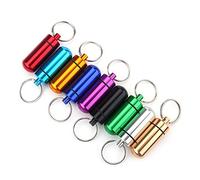VGEBY 9Pcs Alluminio Pill Box, Mini Contenitore di Sopravvivenza a Capsula Impermeabile con Anello Chiave per Sport Esterni Campeggio Escursionismo Viaggio Parafango Mtb