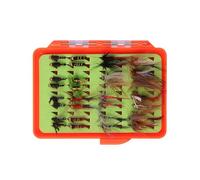 VGEBY Accessori per la Pesca a Mosca, Set di Assortimenti Portatili per la Pesca a Mosca per Trote, Spigole, Salmoni, Temoli (81122CX32(32 pezzi))