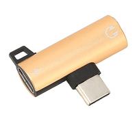 VGEBY Adattatore da USB C a 3,5 Mm Adattatore per Cuffie da Tipo C a 3,5 Mm in Lega di Alluminio Riproduzione 2 in 1 e Ricarica Cancellazione del Rumore per Utenti di Smartphone (GOLD)