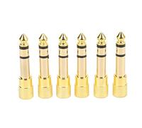 VGEBY Adattatore per Cuffie da 6 Pezzi, Convertitore Jack Audio Stereo in Metallo da 3,5 Mm a 6,35 Mm con Tecnologia di Macinazione degli Ingranaggi, per Amplificatore Mixer Ricevitore