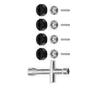 VGEBY Adattatore per Ruota Esagonale da 12 Mm, Dado di Bloccaggio Flangiato M4 da 7 Mm di Spessore per Auto RC 1/10, con Chiave a Croce per Axial Hsp Hpi (BLACK)
