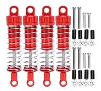 VGEBY Ammortizzatori RC da 4 Pezzi, ammortizzatori a Molla RC Regolabili Veicoli in Metallo Parti a Pressione negativa in Lega di Alluminio Adatte per MN 1/12 D90 RC Car(Rosso)
