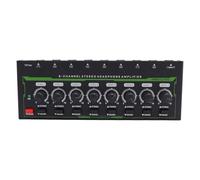 VGEBY Amplificatore per Cuffie Stereo a 8, Amplificatore per Cuffie Professionale da Studio con Controllo del Volume per Canale e Illuminazione RGB, per Musicisti, DJ e (Spina europea)