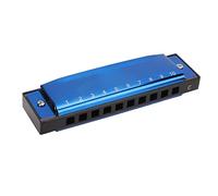 VGEBY Armonica a Bocca, Armonica Diatonica a 10 Fori con Chiave C in Metallo, Design a Chiave Liscia, Perfetta per Musicisti Blues e Jazz, Ideale per Principianti e Studenti (blu scuro)