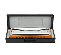 VGEBY Armonica compatta Blues 10 fori Bb Chiave Bb Acciaio Inossidabile Strumento in resina ABS per professionisti (ORANGE)