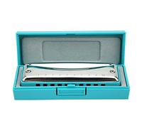 VGEBY Armonica compatta Blues 10 fori Bb Chiave Bb Strumento in resina ABS per professionisti (BLUE)