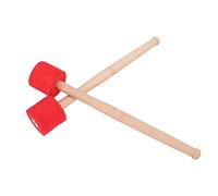 VGEBY Bacchette per Batteria, Manico in Quercia con Testa in Schiuma, 2 Bacchette per Basso per Tamburi da Marcia, Impugnatura Comoda per Strumenti a Percussione (rosso)