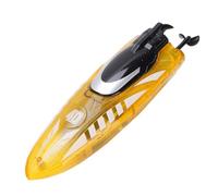 VGEBY Barca RC, Barca Telecomandata con Guida su Entrambi i Lati con Luce, Motore Impermeabile per Acrobazie da Corsa Giocattolo nel Fiume Lago in Piscina (YELLOW)