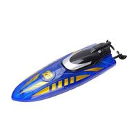 VGEBY Barca RC, Barca Telecomandata con Guida su Entrambi i Lati con Luce, Motore Impermeabile per Acrobazie da Corsa Giocattolo nel Fiume Lago in Piscina (BLUE)