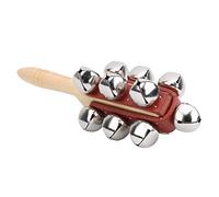 VGEBY Bastone per Campanello da Slitta, Campanello Jingle Portatile in Legno con 13 Campanelli in Metallo per Concerti di Ballo, Strumento Musicale per la Prima Educazione dei Bambini