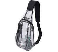 VGEBY Borsa a Tracolla, Piccola Borsa Pettorale Trasparente in PVC Trasparente Approvata per lo Stadio per Escursioni in Stadio o Concerti con Cerniera