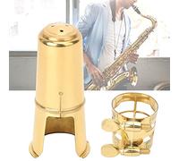 VGEBY Cambio Strumento Musicale - Copri Ugello per Sassofono Tenore e Supporto per Morsetto in Metallo - Colore Dorato Adatto per Suonatori di Sassofono Tenore