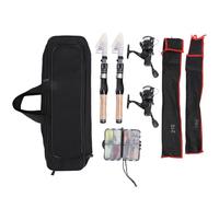 VGEBY Canna da Pesca Telescopica, Materiale in Carbonio, Canna Ultraleggera e Mulinello Combinato per gli Appassionati di Pesca d'Acqua Dolce in Acqua Salata (Set combinato doppia asta 1,8 M + 2,1 M)