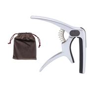 VGEBY Capotasto per Chitarra, 3 in 1 Capotasto Imbottito in Silicone con Molla in Acciaio Legato con Custodia per Chitarre Classiche Folk Ukulele Strumenti a Corda per (SILVER)