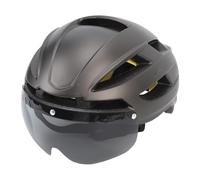 VGEBY Casco da Ciclismo, Casco da Bicicletta Luce LED Regolabile con Occhiali di Protezione contro la Polvere e il Vento per le passeggiate notturne (Ti Colore)