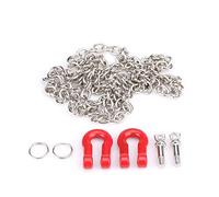 VGEBY Catena e Grilli da Traino per Cingolati RC, Set di Grilli da Traino in Lega da 31 Pollici con Superficie Verniciata Rossa per Accessorio per Camion RC Crawler SCX 10 D90