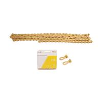 VGEBY Catena per Bicicletta, Acciaio Legato con Design a Smusso Esterno a 10 velocità con Assi Ad Alta Resistenza per Sistemi di Trasmissione 3 X 10 velocità (GOLD)