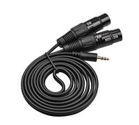 VGEBY Cavo da 3,5 Mm a Doppio XLR Cavo per Microfono Stereo Schermato OFC Connettori in Metallo da 4,9 Piedi per Telefono, Tablet, Laptop, Mixer, Altoparlante, Equalizzatore, Registrazione e Audio