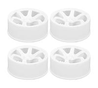 VGEBY Cerchione per Auto da Corsa RC 1/10, Ruota Sostitutivo in Plastica per Accessori per Auto RC, con Design Durevole e Resistente All'usura, Compatibile con Telecomandate 1/10 (WHITE)