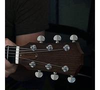 VGEBY Chiavi per Accordatura per Chitarra Elettrica Meccaniche Sigillate con Bottone Ovale - Set di 6 per Destrimani - Ingranaggio Interno Resistente per gli Appassionati di Chitarra Argento (3