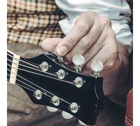 VGEBY Chiavi per Accordatura per Chitarra Elettrica Meccaniche Sigillate con Bottone Ovale - Set di 6 per Destrimani - Ingranaggio Interno Resistente per gli Appassionati di Chitarra Argento (3