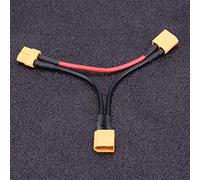 VGEBY Connettore XT60, Set di Adattatori Serie Cavi Batteria Lipo RC da 2 Pezzi, Cavo in Silicone 14 AWG da 10 Cm, Collegamento di Tensione a Doppia Confezione, Connettori Maschio Femmina per Auto