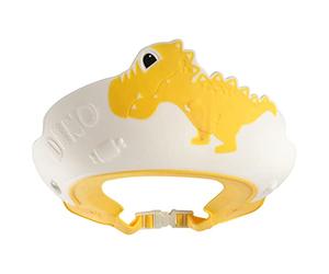VGEBY Cuffia da bagno per bambini, elastica e confortevole, cuffia da doccia a forma di dinosauro desin, animazione, protezione per orecchie e occhi per bambini (blu (YELLOW)
