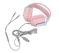 VGEBY Cuffie da Gioco Cablate, Cuscinetti Auricolari in Morbida Memory Foam, Archetto Regolabile con Microfono Ruotabile, per PC, Laptop, Console di Gioco, Dispositivi Mobili (PINK)
