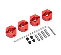 VGEBY Dadi per Mozzi Ruota Esagonali da 12 Mm, Adattatore per Mozzi Ruota Esagonali RC in Lega di Alluminio con Alta Precisione, per Auto RC 1/10 Come Senton Granite Big Rock Typhon (rosso)