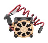 VGEBY Dissipatore di Calore Motore RC, Ventola di Raffreddamento in Lega di Alluminio con Sensore Termico per Motore Brushless 540 550 3650 3660, Adatto per Camion per Auto RC 1/10 (GOLD)
