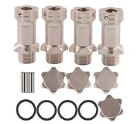 VGEBY Distanziale Ruota in Alluminio RC da 4 Pezzi da 17 Mm, Adattatore Robusto per Modellini di Auto con Rapporto 1:8, Aggiornamento di Lunga Durata con Estensione del Esagonale da 30 Mm (Ti colore)