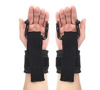 VGEBY Gancio per Sollevamento Pesi, Ganci da Polso per Allenamento per Voga, Sollevamento Scrollate di Spalle, Impugnature Antiscivolo, Polsini per Allenamento di Potenza, con