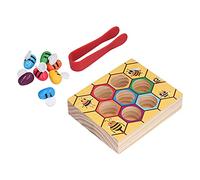 VGEBY Giocattolo in Legno per Abbinamento Api, Abilita Motoria Fine per | Giocattolo Educativo , Puzzle di Ordinamento con Pinza, Riconoscimento Colori, Legno di Faggio Sicuro, Stimolazione